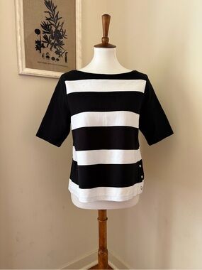 Ralph Lauren Classic Black & White Striped Women’s Top